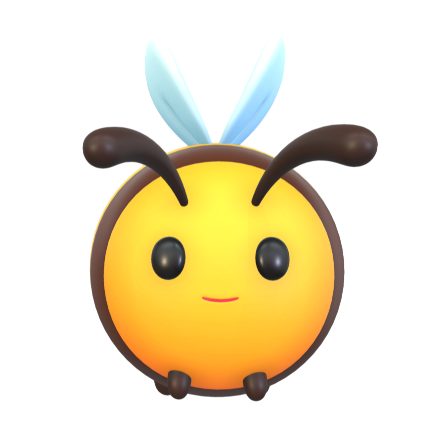 Q version of the cartoon bee 3D model