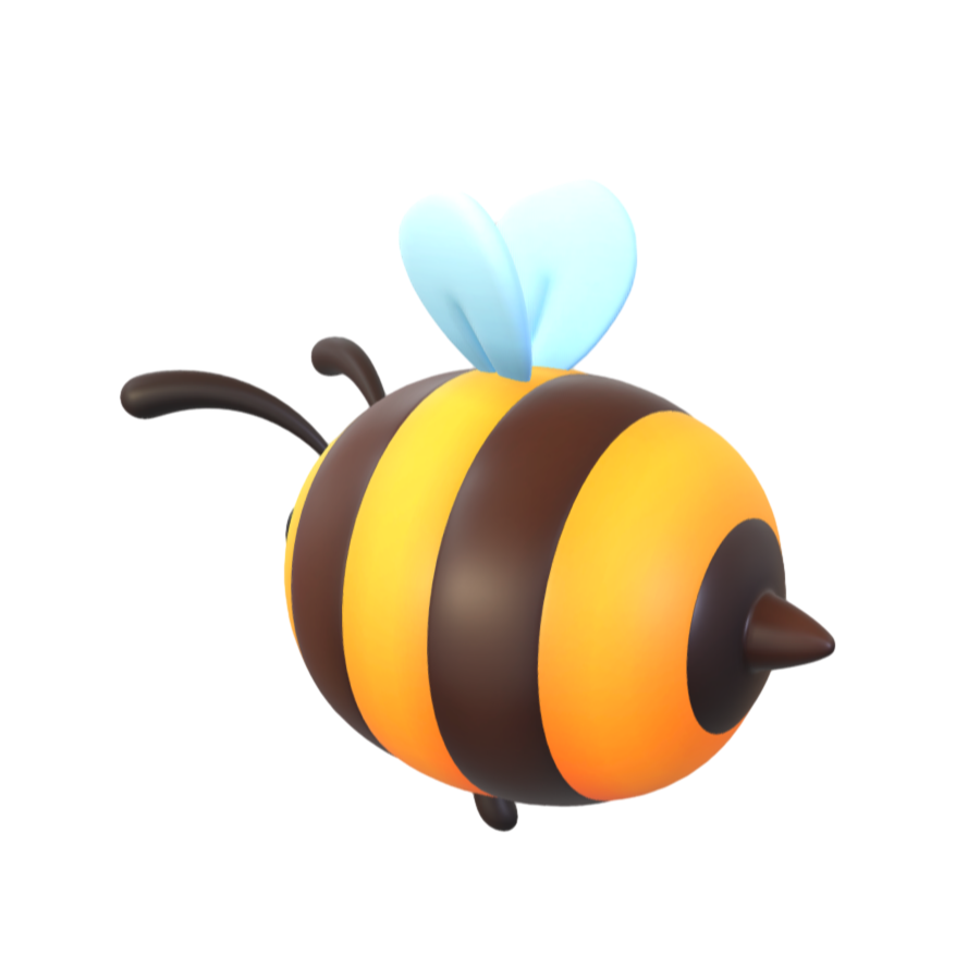 Q version of the cartoon bee 3D model