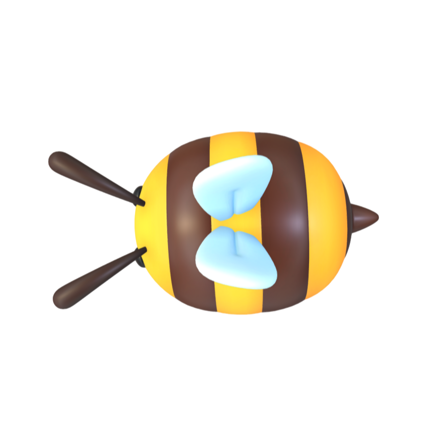 Q version of the cartoon bee 3D model