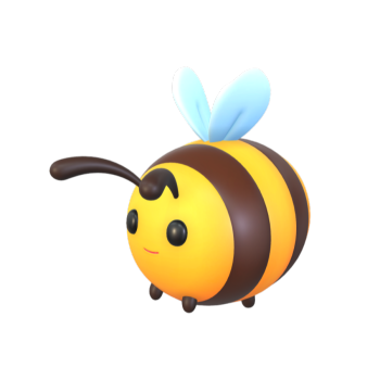 Q version of the cartoon bee 3D model