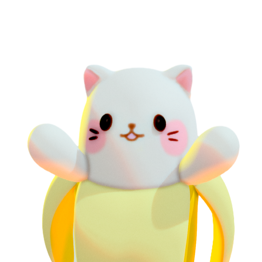 Q version of the cute cartoon banana 3D model