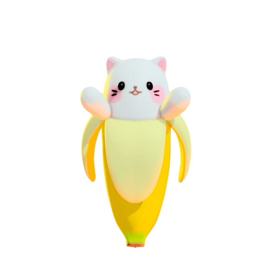 Q version of the cute cartoon banana 3D model