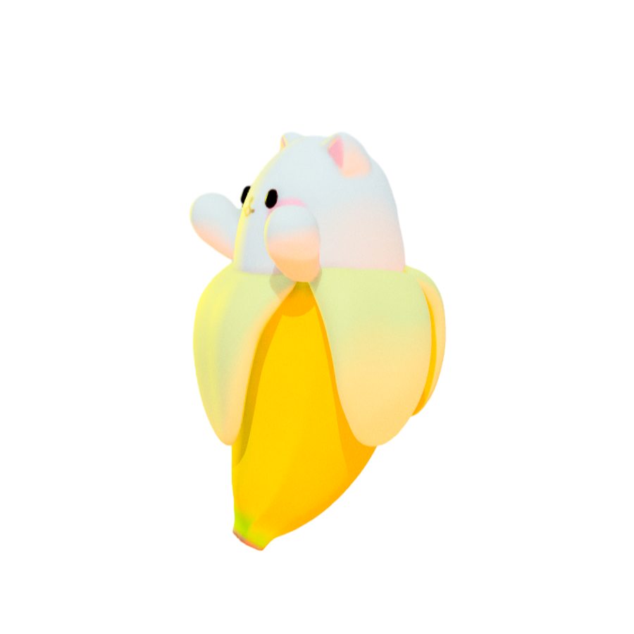 Q version of the cute cartoon banana 3D model