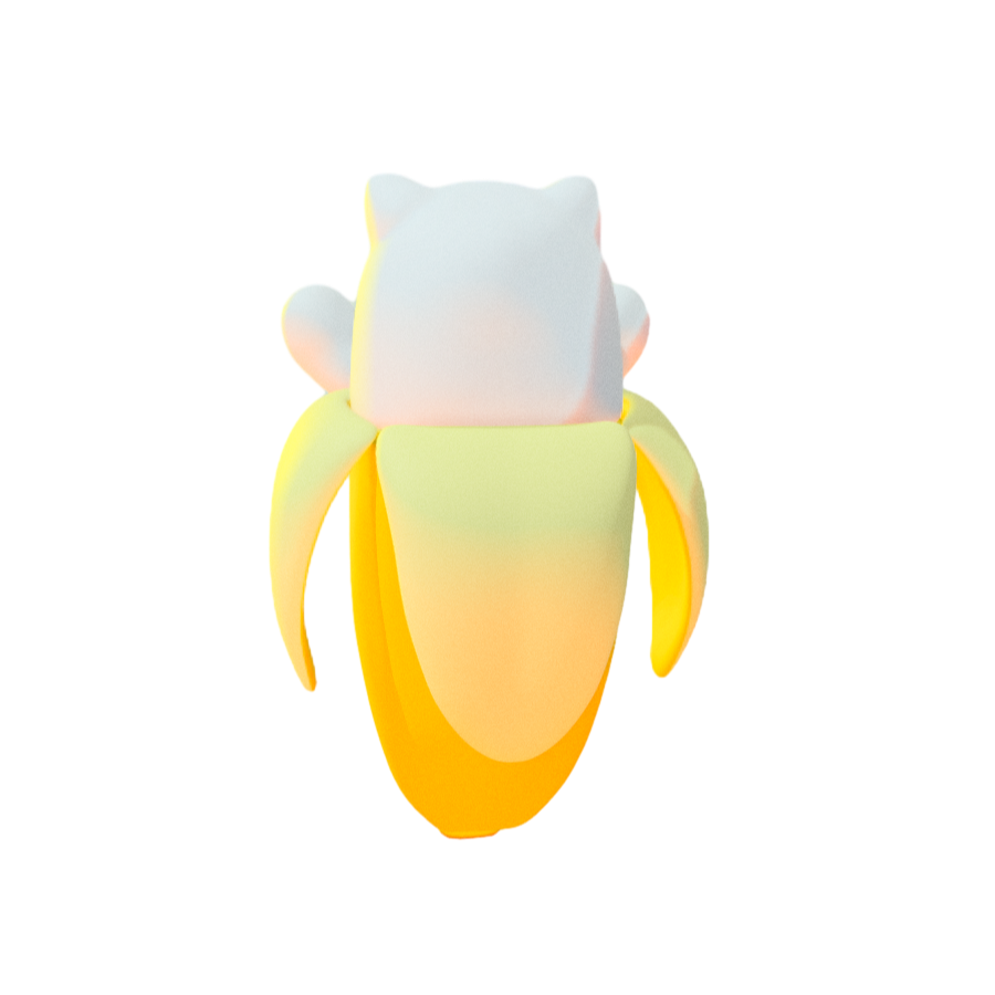 Q version of the cute cartoon banana 3D model