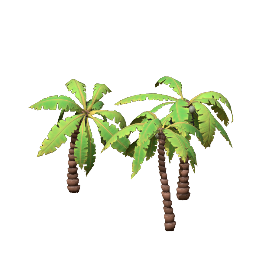 Cartoon Plant Coconut Tree 3D Model