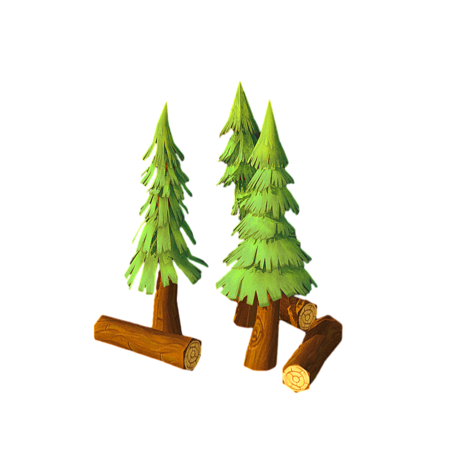 Cartoon stylized hand-painted plant 3D model