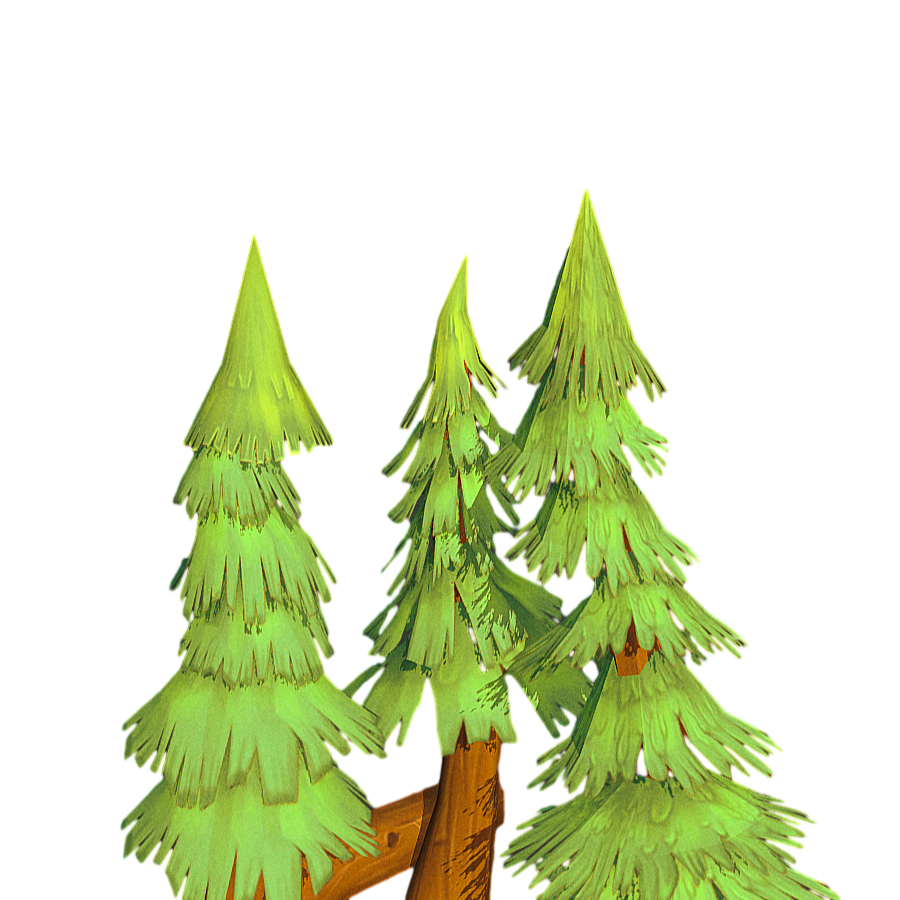 Cartoon stylized hand-painted plant 3D model