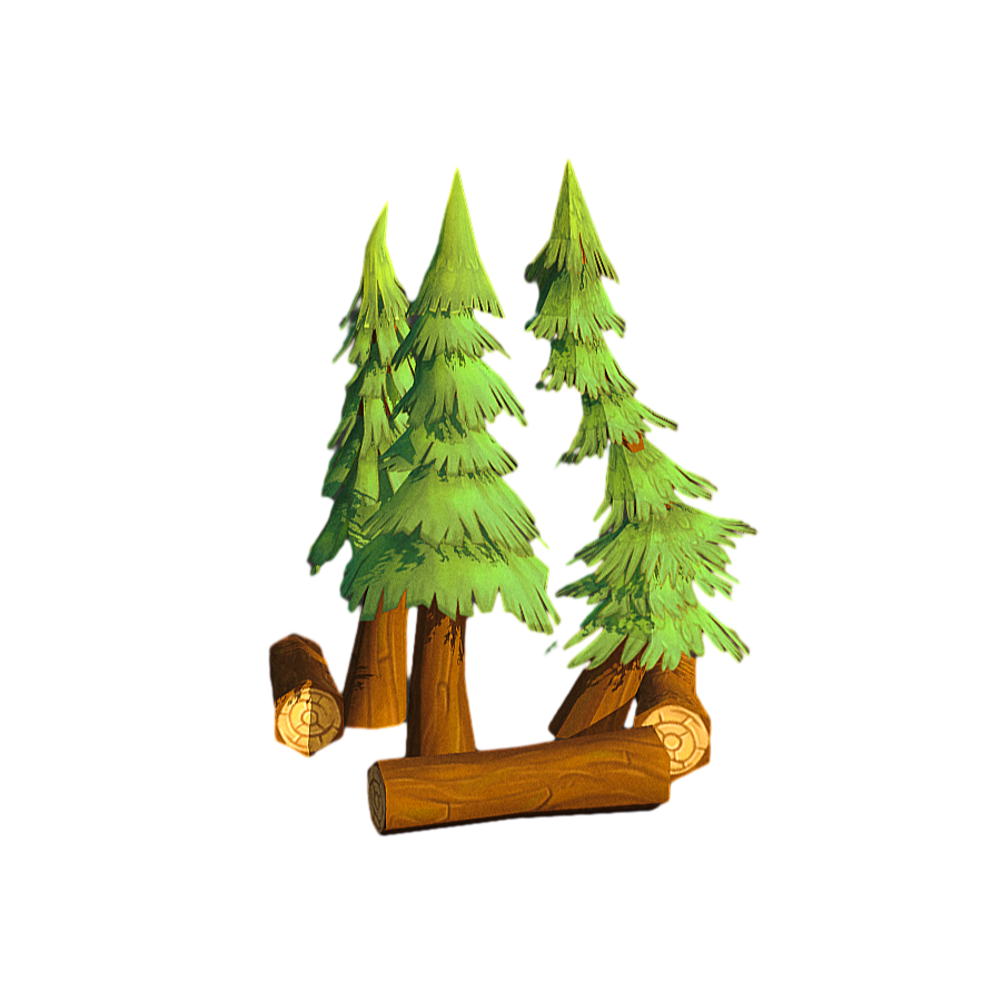 Cartoon stylized hand-painted plant 3D model