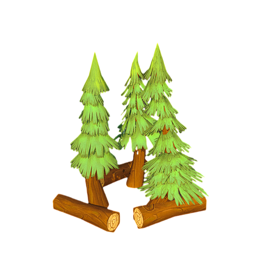 Cartoon stylized hand-painted plant 3D model