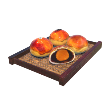Mid-Autumn moon cake with egg yolk filling 3D model