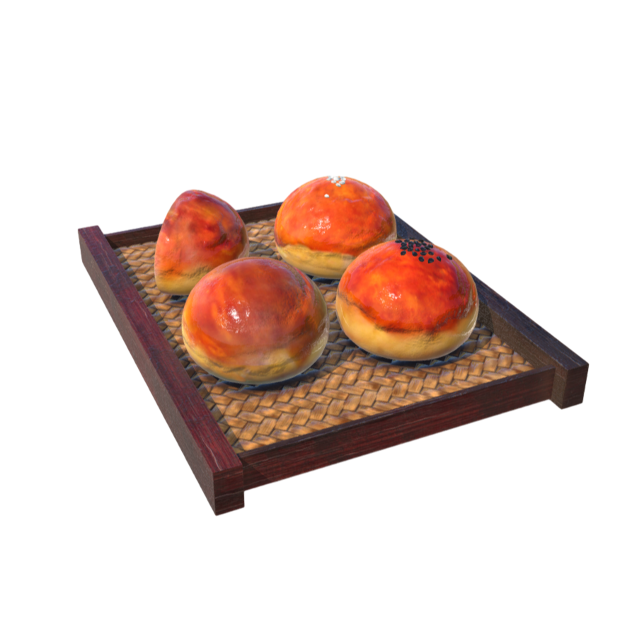 Mid-Autumn moon cake with egg yolk filling 3D model