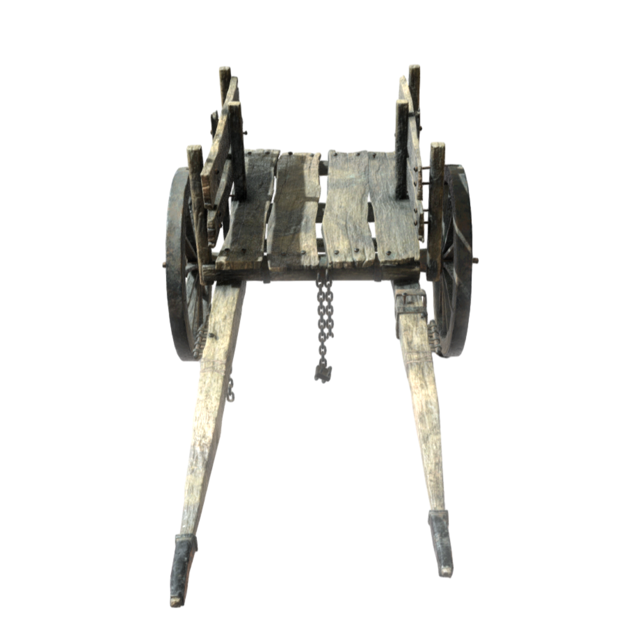 Medieval Western shabby hand car 3D model
