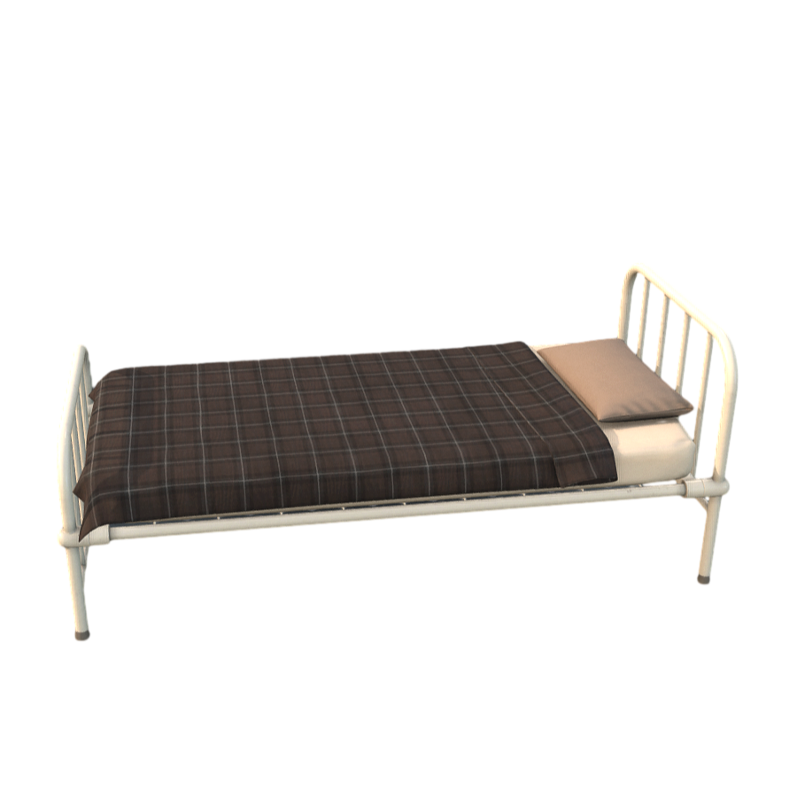 Simple Iron Single Bed 3D Model