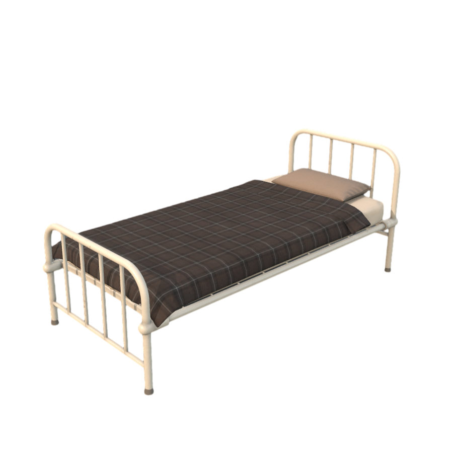 Simple Iron Single Bed 3D Model