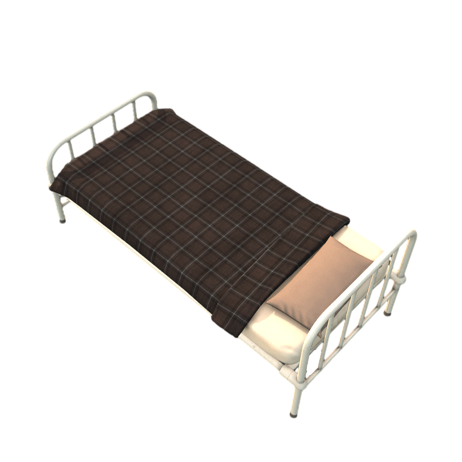 Simple Iron Single Bed 3D Model