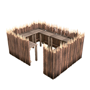 Medieval Wood Fence Wall 3D Model