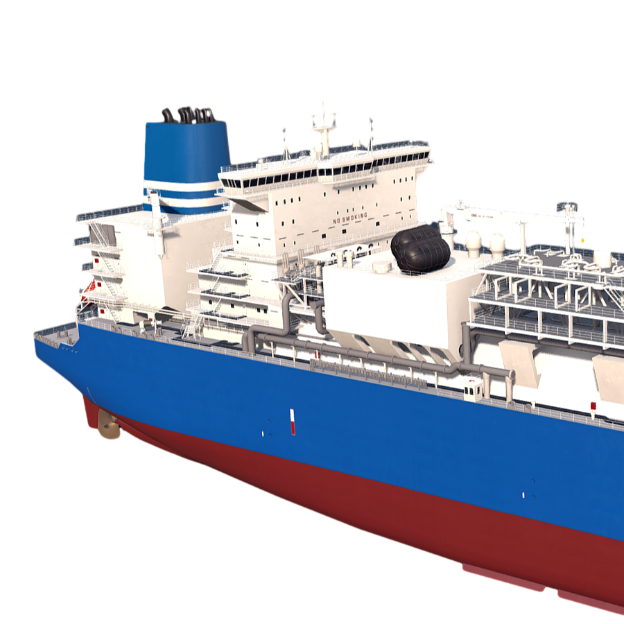3D model of a huge ship cruise ship at sea