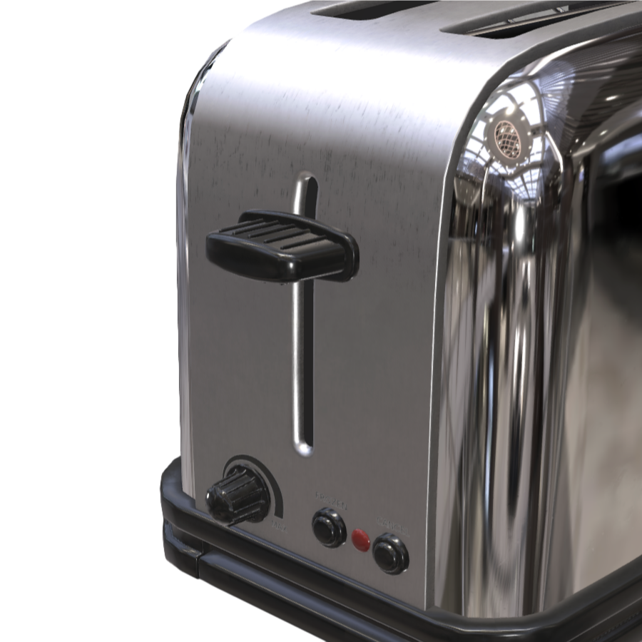 Strong metallic texture toaster 3D model