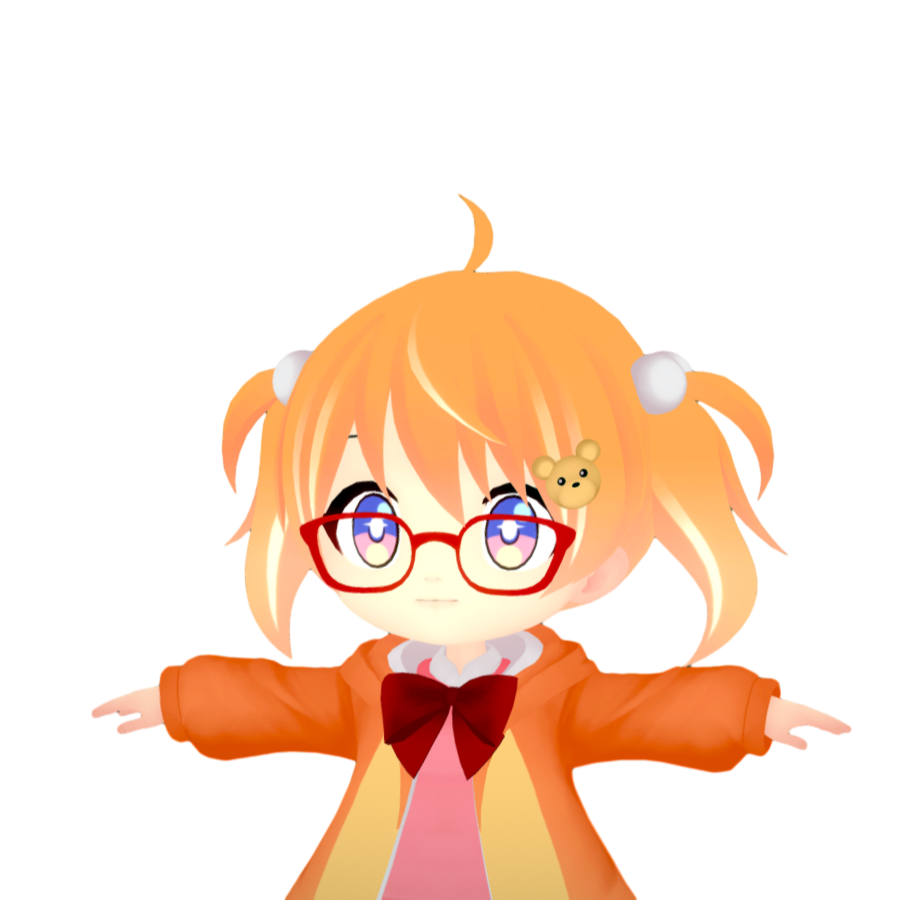 The cute Q version of the cartoon hand-painted little girl 3D model