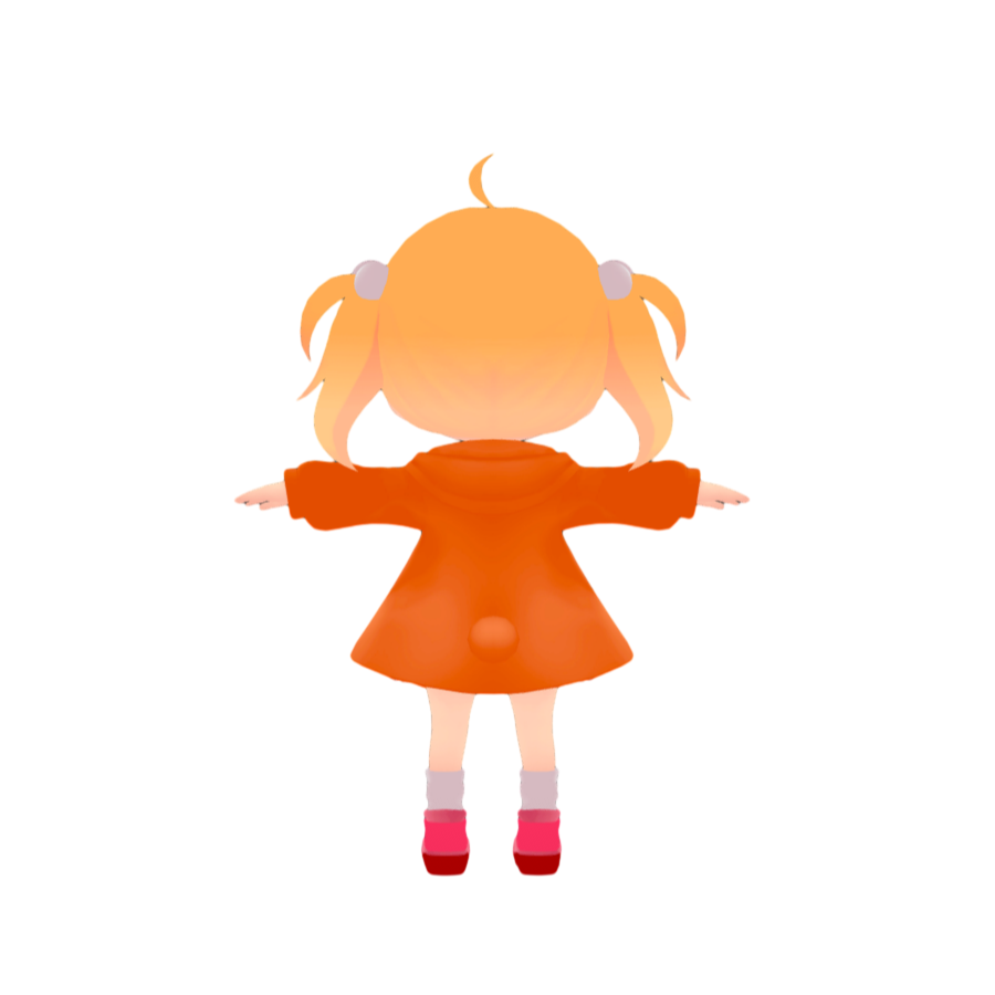 The cute Q version of the cartoon hand-painted little girl 3D model