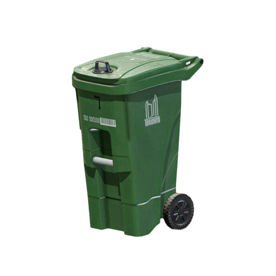Public Green Trash 3D Model