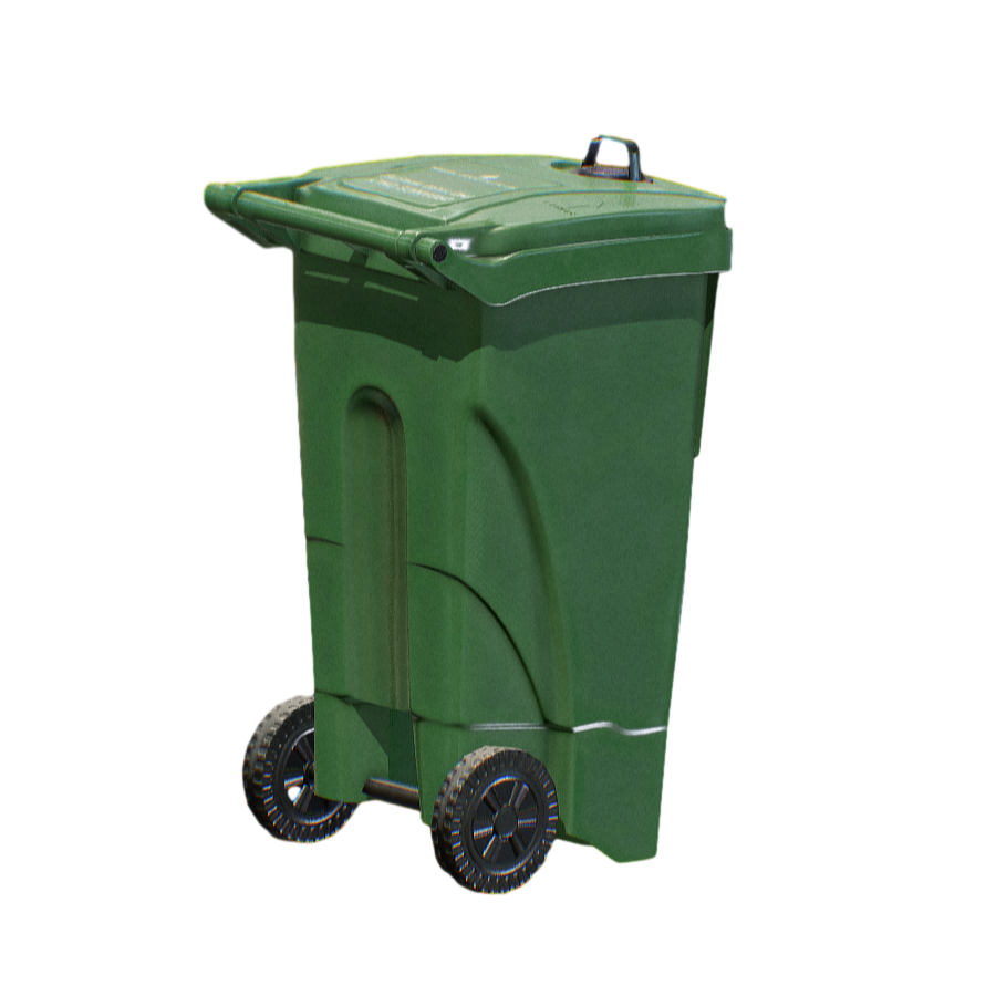 Public Green Trash 3D Model