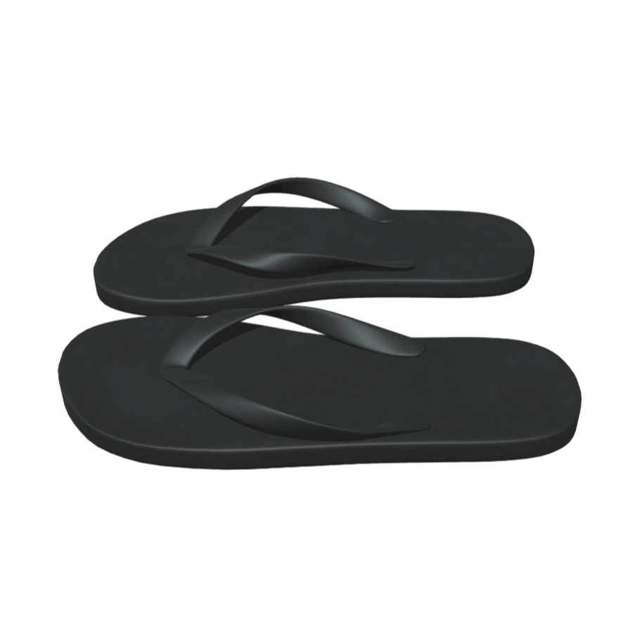 Black Modern Flip Flops Slippers 3D Model