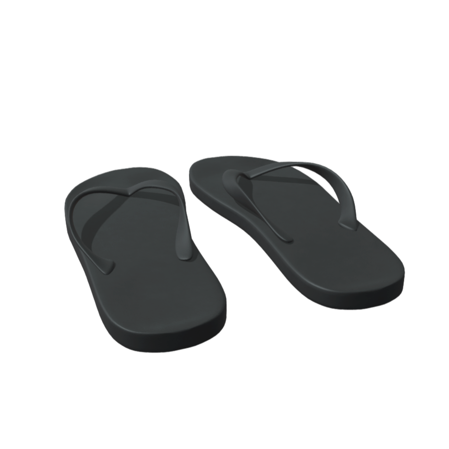 Black Modern Flip Flops Slippers 3D Model