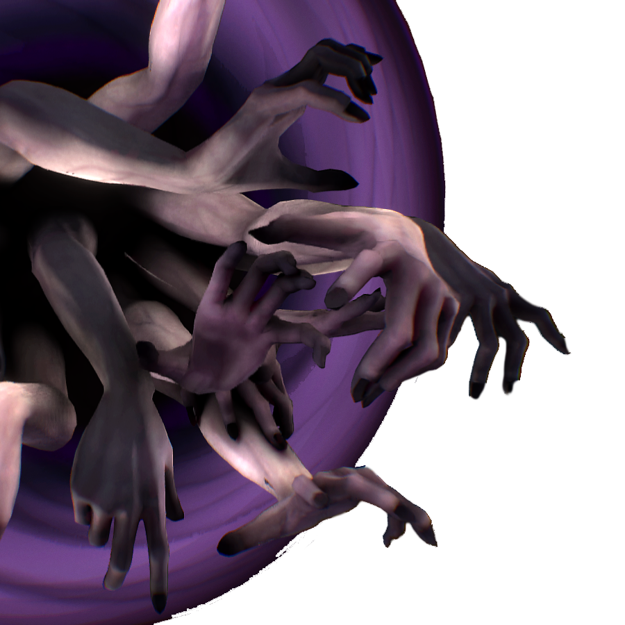 Hand Painted Horror Hands of Hell 3D Model