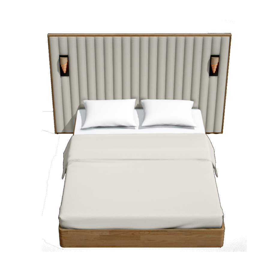 Modern Double Bed Furniture Combination 3D Model