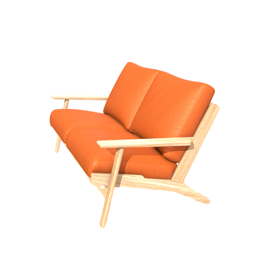 Fabric double sofa 3D model