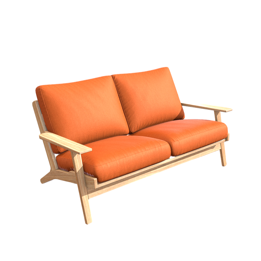 Fabric double sofa 3D model