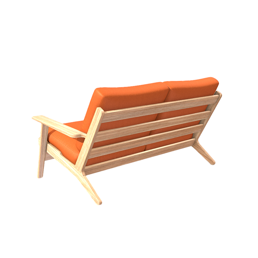Fabric double sofa 3D model