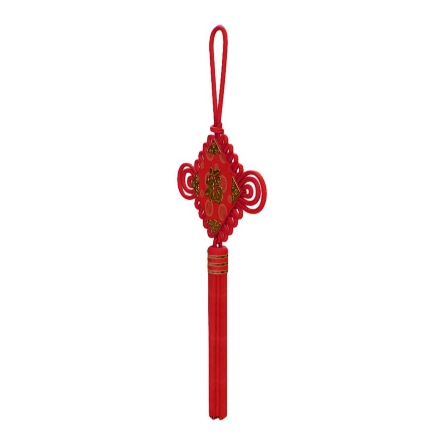 Red Chinese Knot Fu Knot Hanging Ornament 3D Model