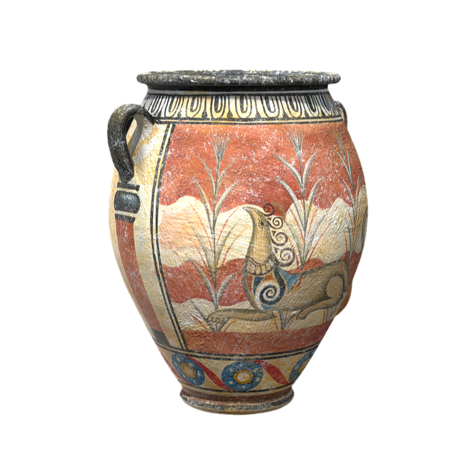 A group of pottery 3D models of the Cretan civilization