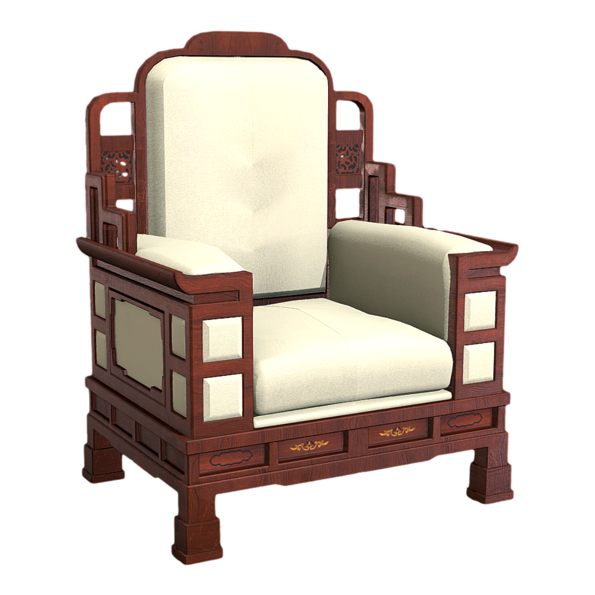 Wooden chair 3D model of South Korea Blue House