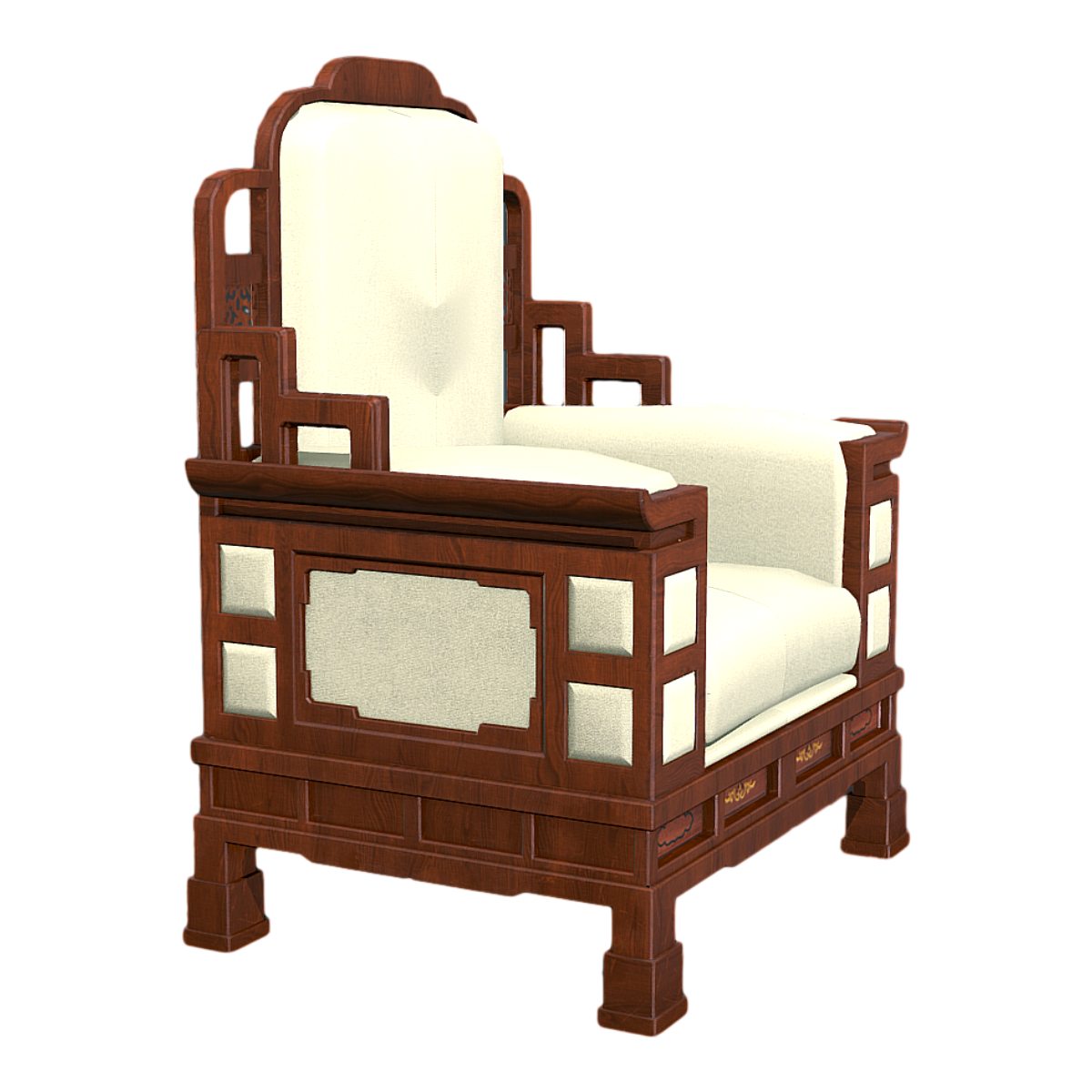 Wooden chair 3D model of South Korea Blue House