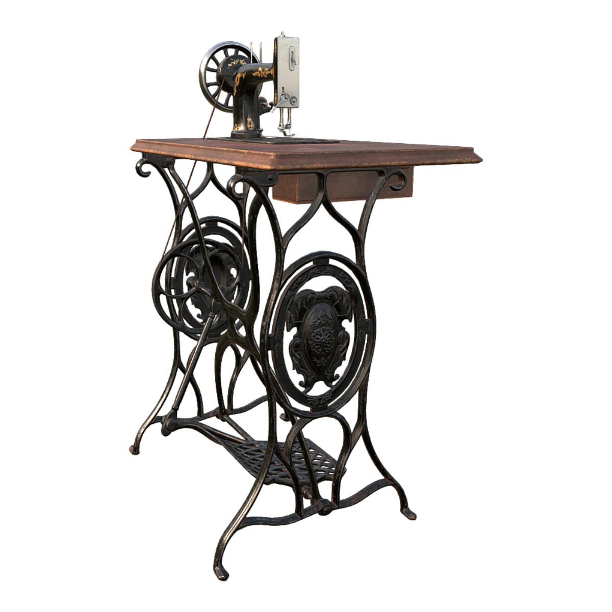 Antique Vintage Sewing Machine 3D Model
