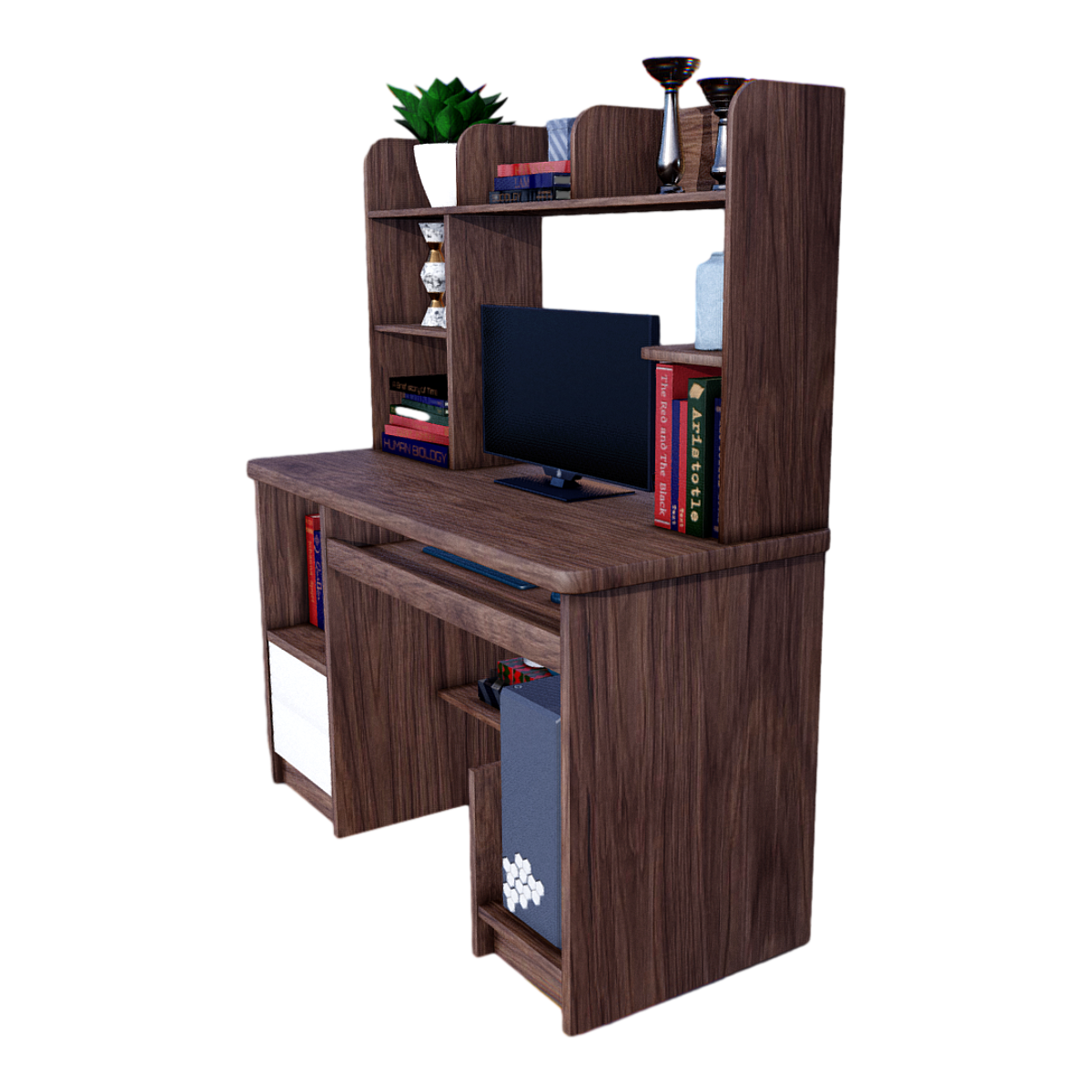 Neat computer desk combination 3D model