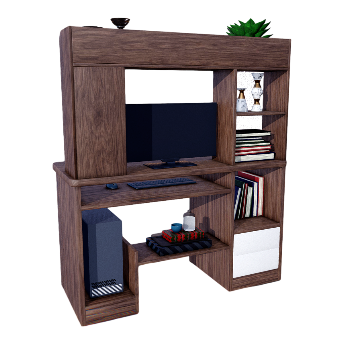 Neat computer desk combination 3D model