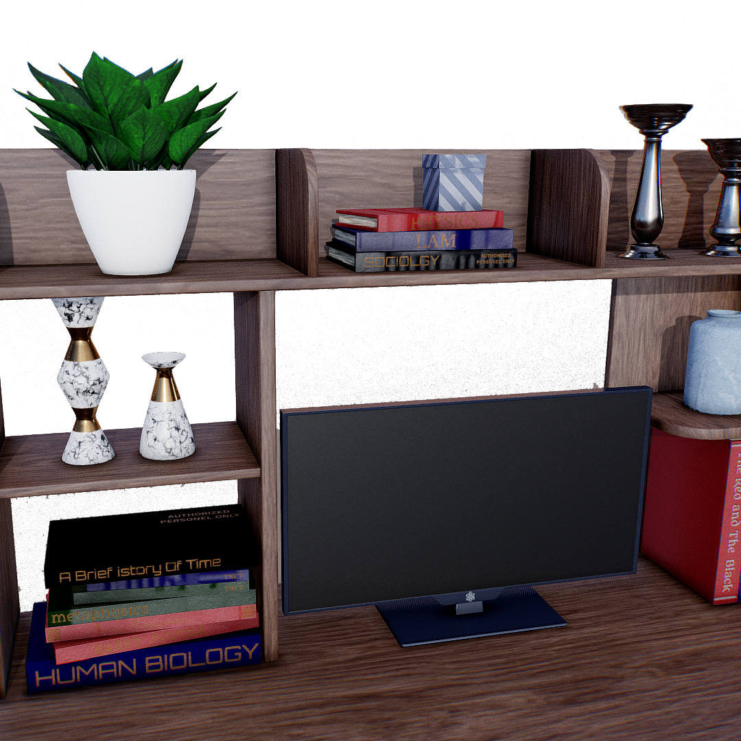 Neat computer desk combination 3D model