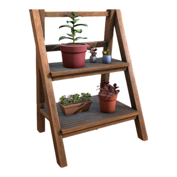 Outdoor small flower pot stand plant combination