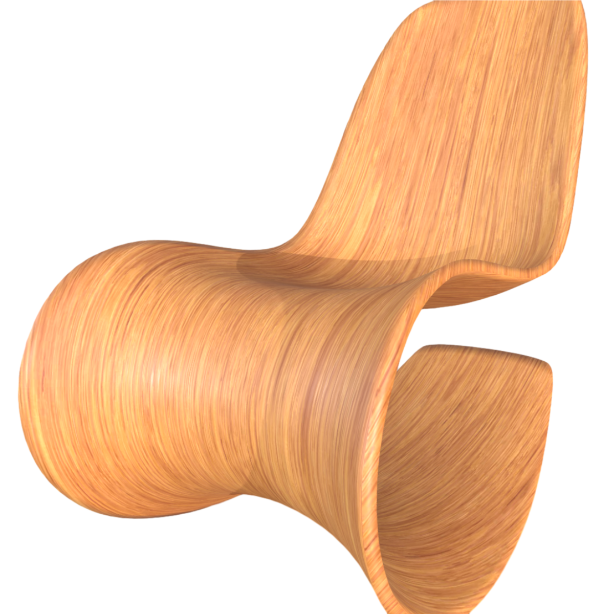 Art curve shape solid wood chair