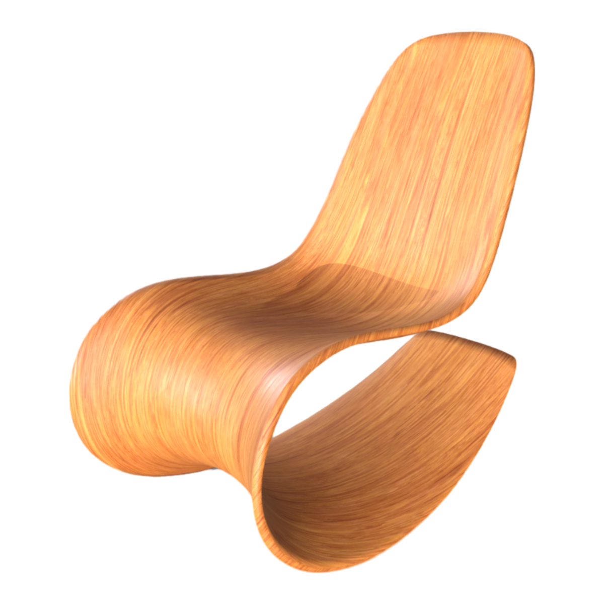 Art curve shape solid wood chair