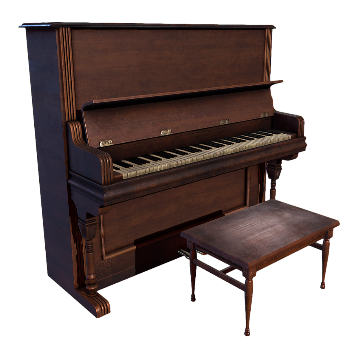 Old Victorian Wooden Upright Piano