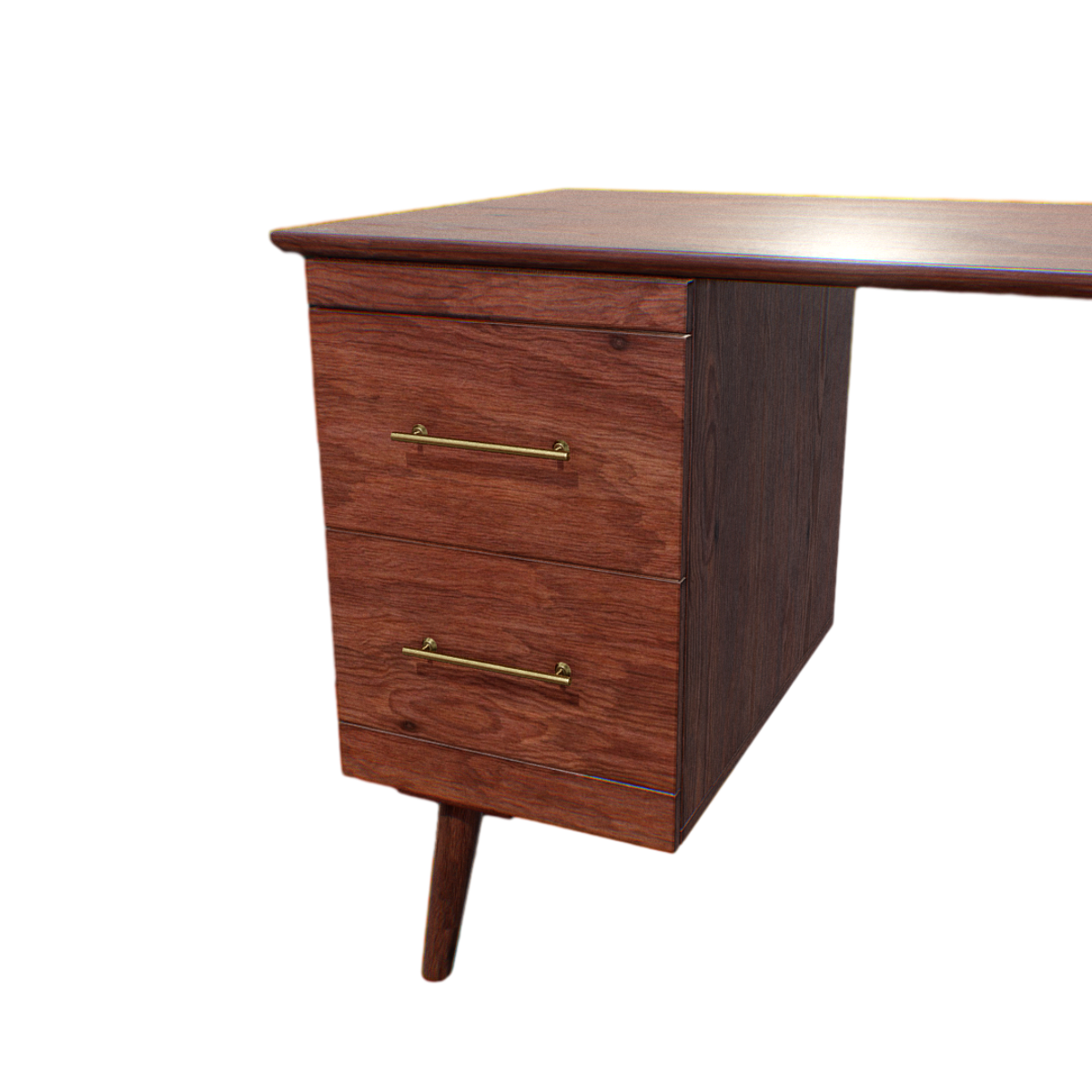 Simple solid wood desk 3D model