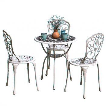 Metal material garden table and chair combination
