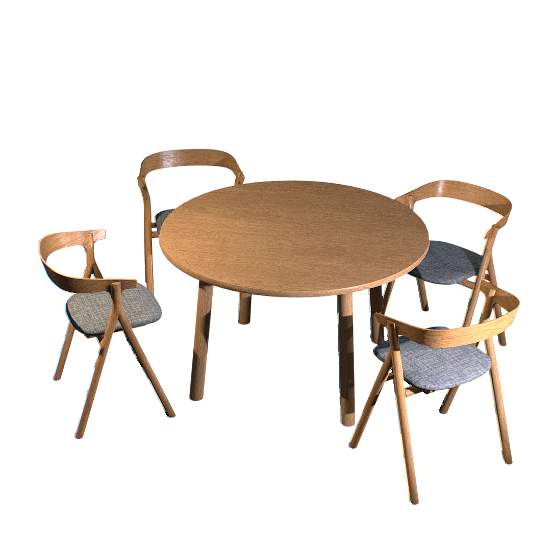 Restaurant table and chair furniture combination model