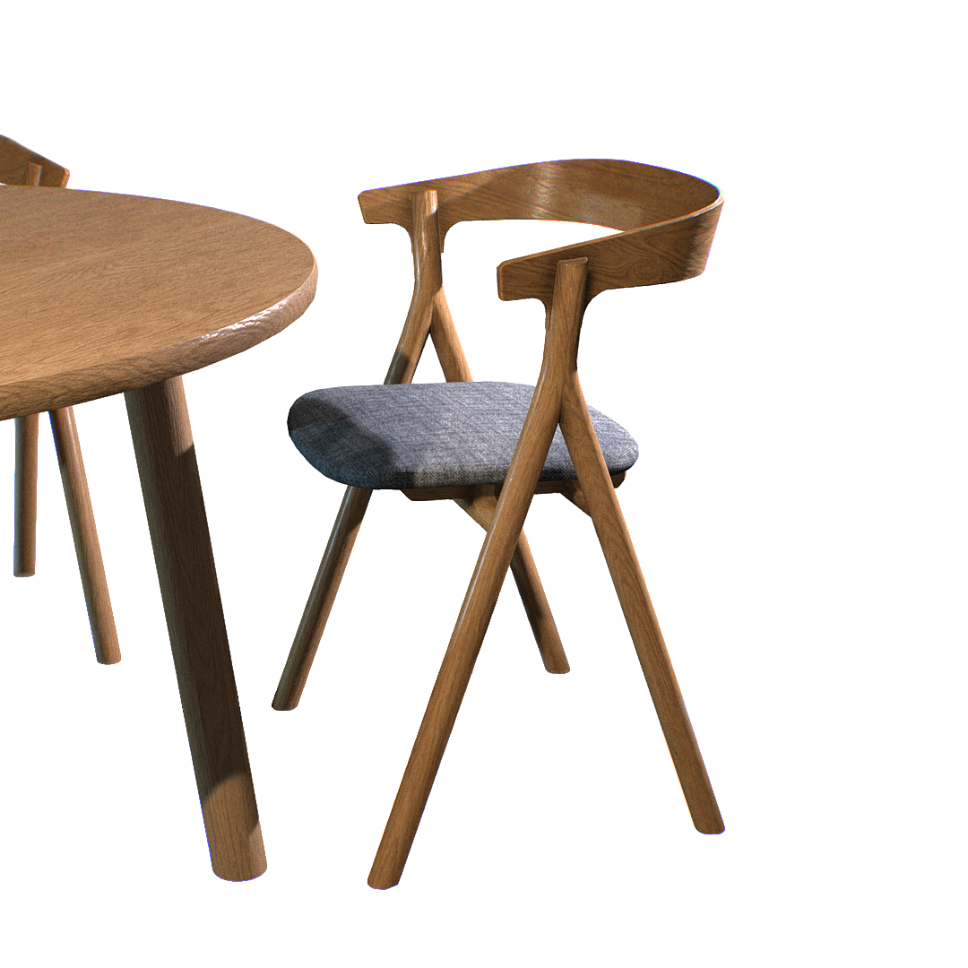 Restaurant table and chair furniture combination model