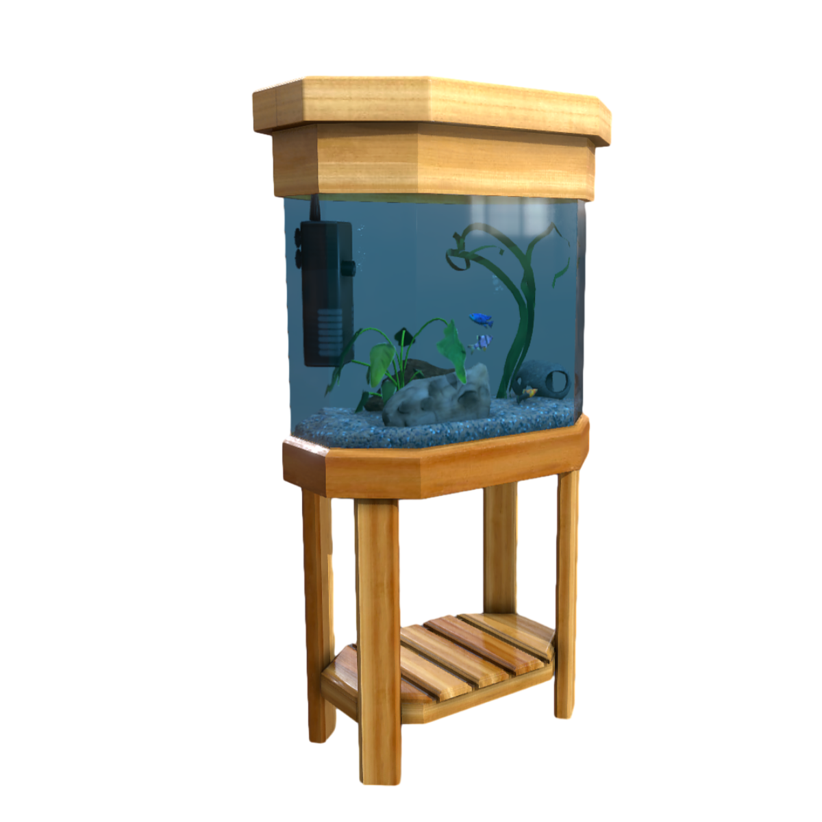 Indoor glass fish tank model